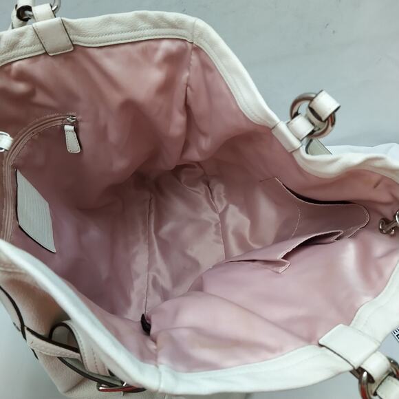 Coach Audrey White Leather Double Handle Large Tote Shoulder Bag - Picture 9 of 16